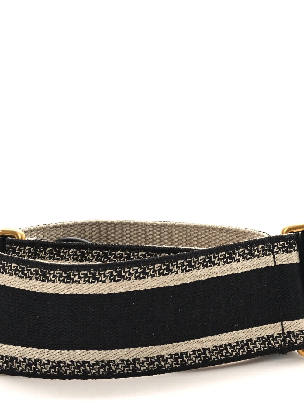 Christian Dior Canvas Embroidered Shoulder Strap Black - Picture 2 of 3